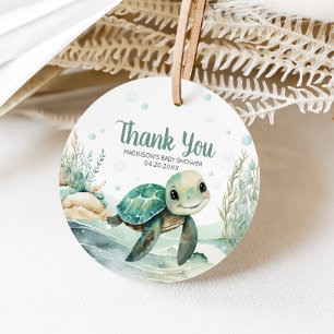 Sea Turtle Baby Dusche Runde Geschenkanhänger