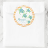 Sea Turtle Baby Dusche Runder Aufkleber (Tasche)