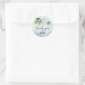 Sea Turtle - Baby Dusche Vielen Dank Runder Aufkleber (Tasche)