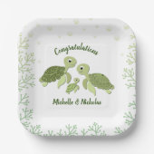 Sea Turtle Baby Dusche Weißbuch Teller 7" (Vorderseite)