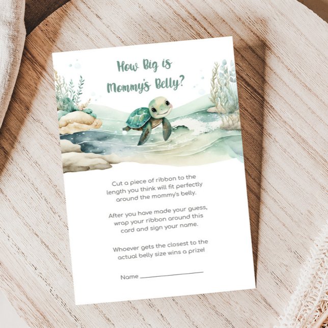 Sea Turtle Baby Dusche wie Big Mommys Bly Game (Sea Turtle Baby Shower Game)