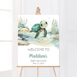 Sea Turtle Baby Dusche Willkommen Poster