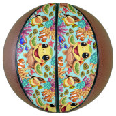 Sea Turtle Baby Happy and Süße Figur Basketball (Vertikal)