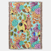 Sea Turtle Baby Happy and Süße Figur Decke (Vorderseite Vertikal)