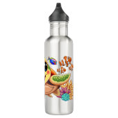 Sea Turtle Baby Happy and Süße Figur Edelstahlflasche (Rechts)