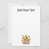 Sea Turtle Baby Happy and Süße Figur Einladung (Rückseite)