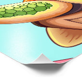 Sea Turtle Baby Happy and Süße Figur Fotodruck (Ecke)