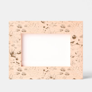 Sea Turtle Baby Happy and Süße Figur Geätzte Rahmen