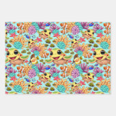 Sea Turtle Baby Happy and Süße Figur Geschenkpapier Set (Vorderseite 3)