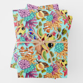 Sea Turtle Baby Happy and Süße Figur Geschenkpapier Set (Beispiel)