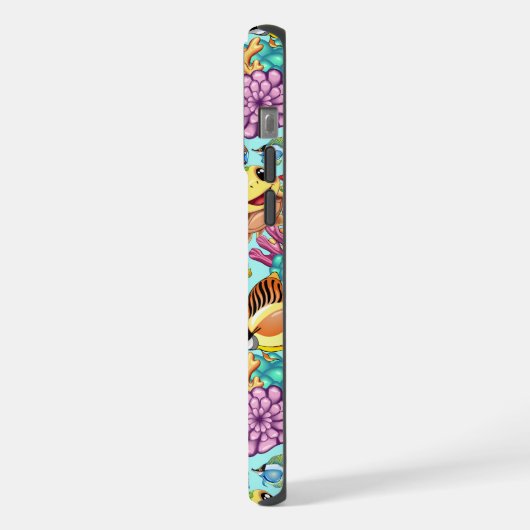 Sea Turtle Baby Happy and Süße Figur iPhone Hülle (Linke Seite)