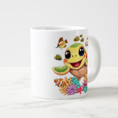 Sea Turtle Baby Happy and Süße Figur Jumbo-Tasse (Vorderseite Rechts)