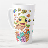 Sea Turtle Baby Happy and Süße Figur Milchtasse (Linke Ecke)