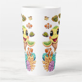 Sea Turtle Baby Happy and Süße Figur Milchtasse (Vorderseite)