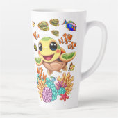 Sea Turtle Baby Happy and Süße Figur Milchtasse (Rechts)