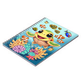 Sea Turtle Baby Happy and Süße Figur Notizblock (Linke Seite)