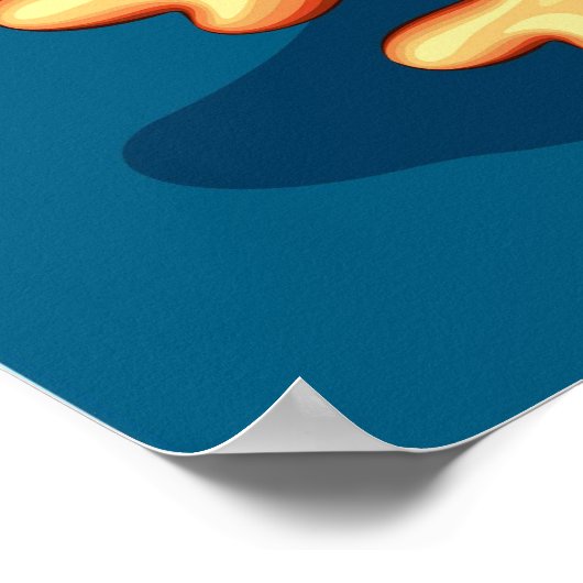 Sea Turtle Baby Happy and Süße Figur Poster (Ecke)