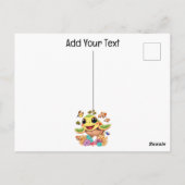 Sea Turtle Baby Happy and Süße Figur Postkarte (Rückseite)