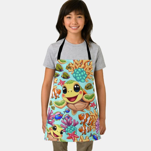 Sea Turtle Baby Happy and Süße Figur Schürze (Insitu)