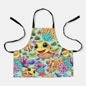Sea Turtle Baby Happy and Süße Figur Schürze (Vorderseite)