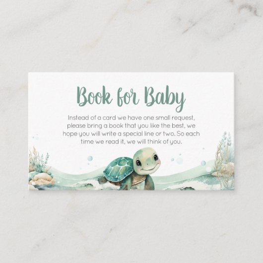 Sea Turtle Baby Shooting Books for Baby Begleitkarte (Vorderseite)