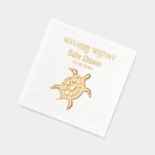 Sea Turtle Baby Shooting Name Datum Servietten Mit Folie (Links)