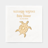 Sea Turtle Baby Shooting Name Datum Servietten Mit Folie (Vorderseite)