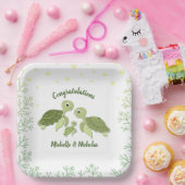 Sea Turtle Baby Shooting White Paper Tellers 9" Pappteller (Party)