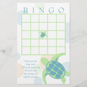 Sea Turtle Baby Show Bingo