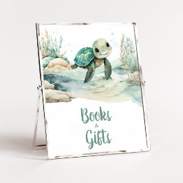 Sea Turtle Baby Shower Bücher und Geschenke Poster