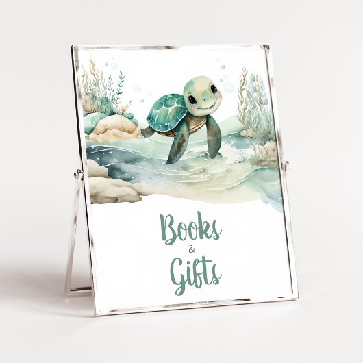 Sea Turtle Baby Shower Bücher und Geschenke Poster