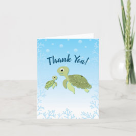 Sea Turtle Baby Shower Co-Ed Gender Neutral Dankeskarte