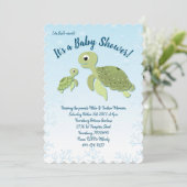 Sea Turtle Baby Shower Co-Ed Gender Neutral Einladung (Stehend Vorderseite)