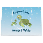 Sea Turtle Baby Shower Co-Ed Gender Neutral Große Geschenktüte (Vorderseite)