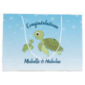Sea Turtle Baby Shower Co-Ed Gender Neutral Große Geschenktüte (Rückseite)