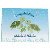 Sea Turtle Baby Shower Co-Ed Gender Neutral Große Geschenktüte (Rückseite)