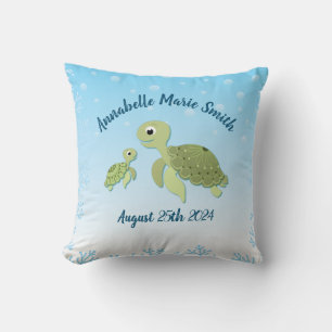 Sea Turtle Baby Shower Co-Ed Gender Neutral Kissen