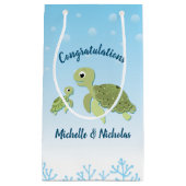 Sea Turtle Baby Shower Co-Ed Gender Neutral Kleine Geschenktüte (Vorderseite)