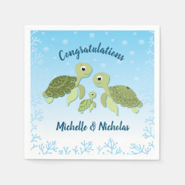 Sea Turtle Baby Shower Co-Ed Gender Neutral Serviette