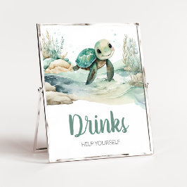 Sea Turtle Baby Shower Drinks Poster