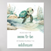 Sea Turtle Baby Shower Envelope Station Poster (Vorne)