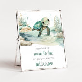 Sea Turtle Baby Shower Envelope Station Poster