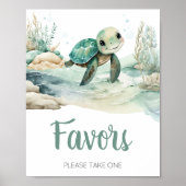 Sea Turtle Baby Shower Favorits Poster (Vorne)