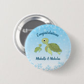 Sea Turtle Baby Shower Niedlich unter dem Meer Button (Vorne & Hinten)