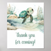 Sea Turtle Baby Shower Vielen Dank für Ihr Kommen Poster (Vorne)
