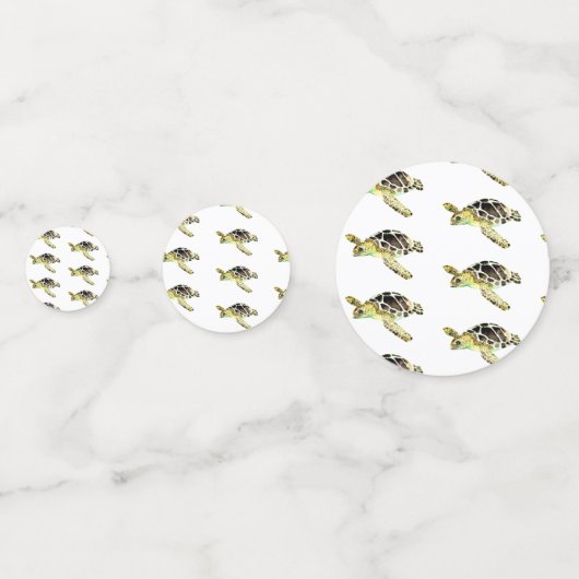 Sea Turtle Baby Shower Wasserfarbe Minimal Konfetti (Rückseiten)