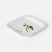 Sea Turtle Baby Shower Wasserfarbe Minimal Pappteller (Gewinkelt)