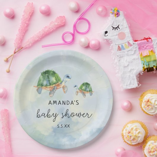 Sea Turtle - Babydusche Pappteller (Party)