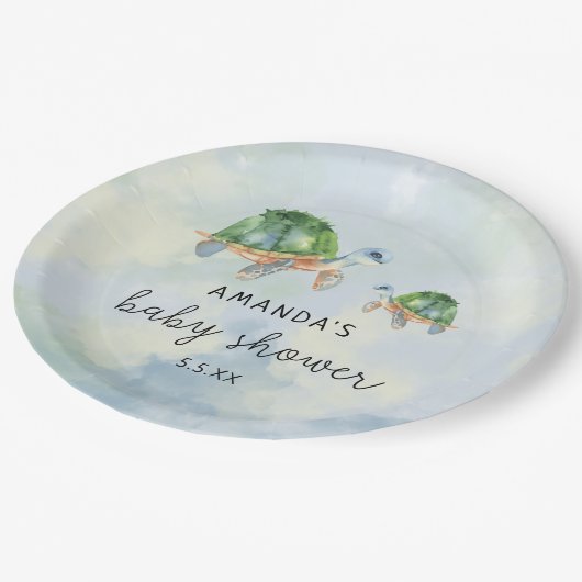 Sea Turtle - Babydusche Pappteller (Schrägansicht)