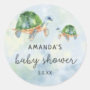 Sea Turtle - Babydusche Runder Aufkleber
